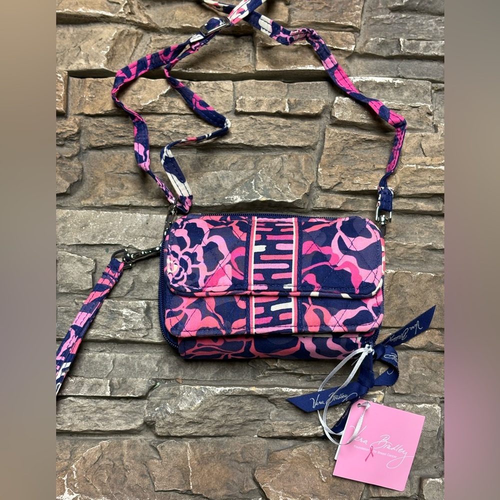 NWT Vera Bradley All In One Cell phone Crossbody Wristlet Wallet Katalina Pink